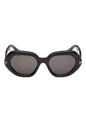 TOM FORD Eyewear オーバルフレーム サングラス | ブラック | FARFETCH JP