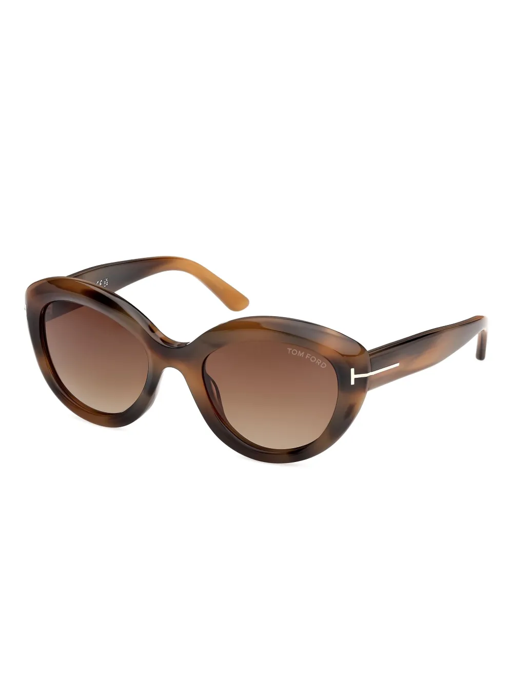 TOM FORD Eyewear Zonnebril met rond montuur - Bruin