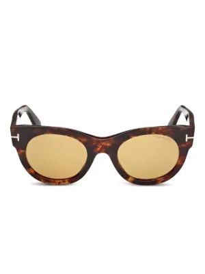 Gucci Eyewear ラウンドフレーム サングラス | ブラウン | FARFETCH JP