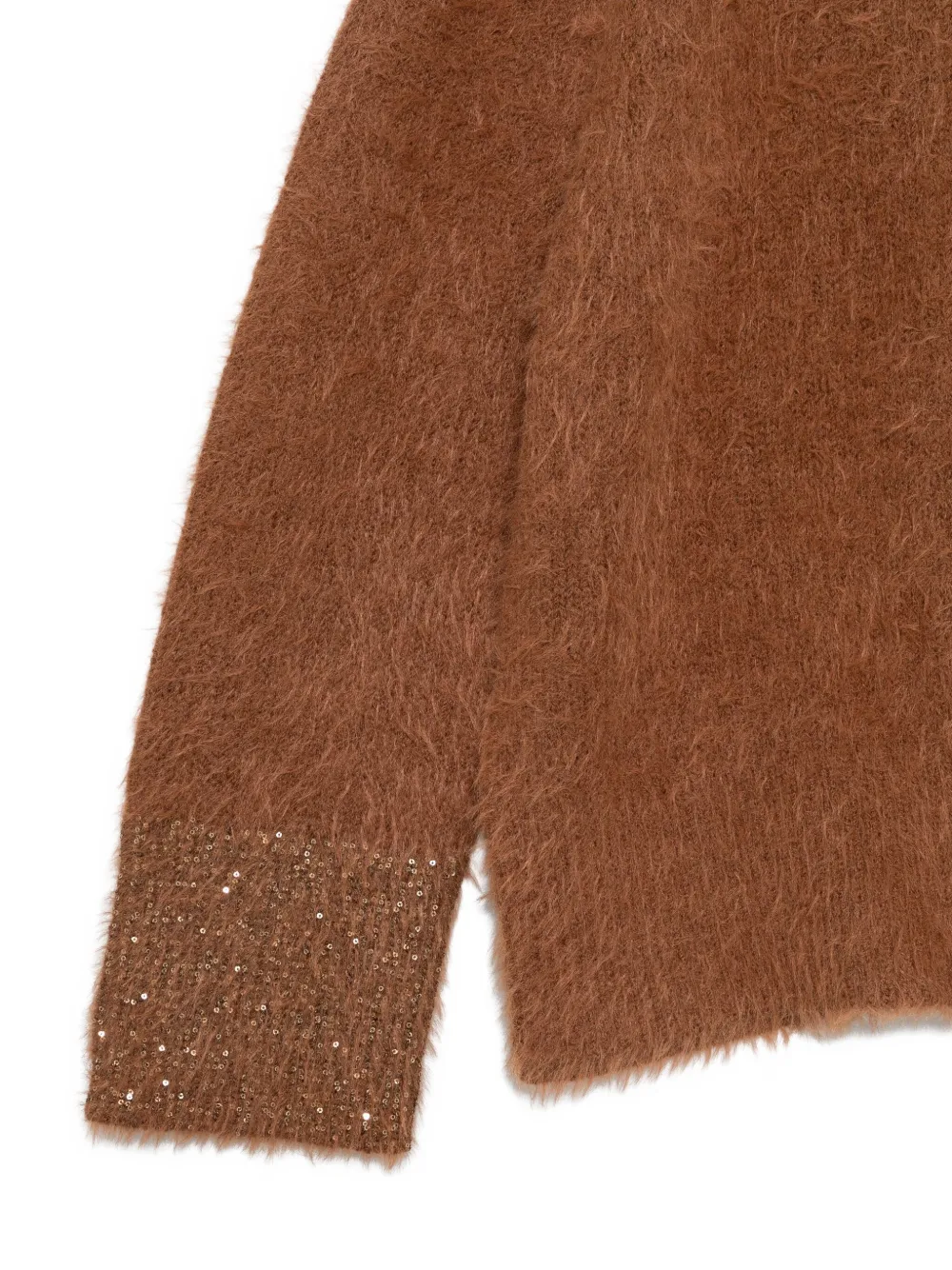 Luisa Cerano Gebreide trui met pailletten Bruin