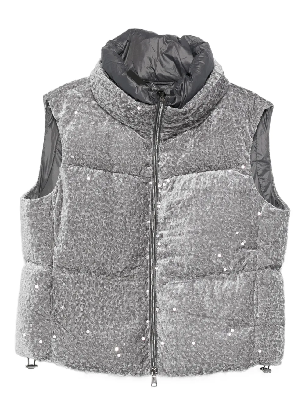 Luisa Cerano sequin padded gilet | Grey | Image 1