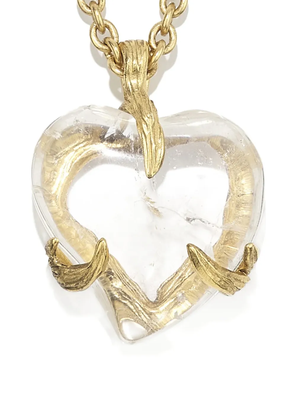 Goossens heart-shape rock-crystal necklace - Goud