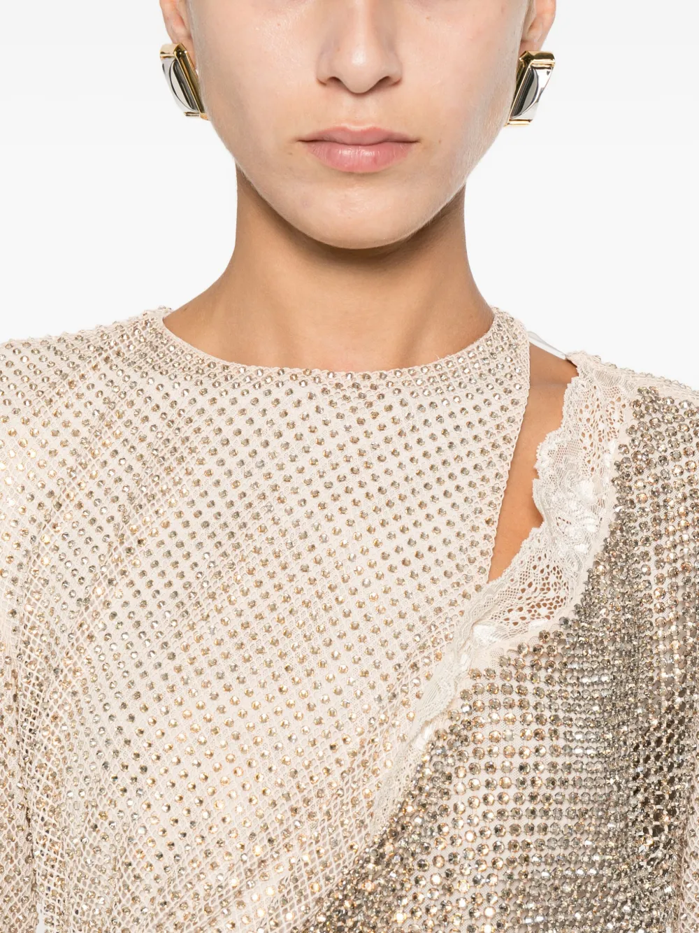 Self-portrait Cut-out Mini Dress In Neutral