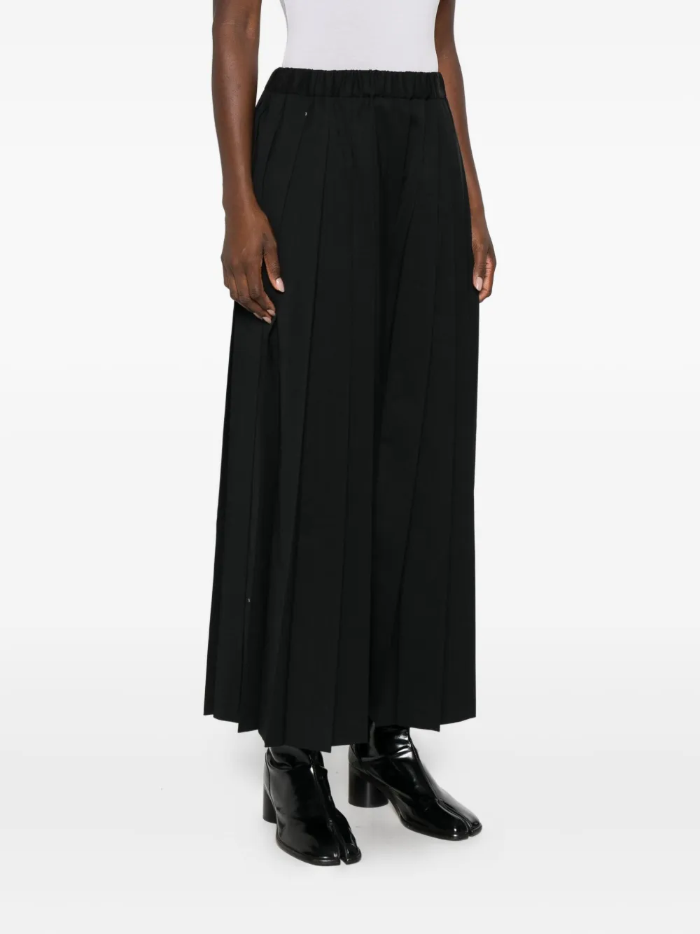 Junya Watanabe Pleated Wide-leg Trousers In Black
