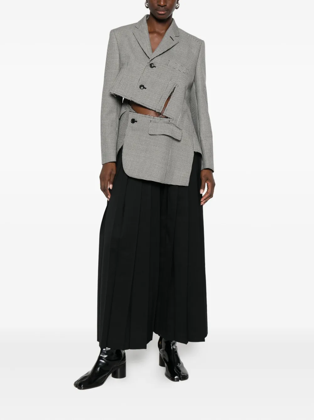 Junya Watanabe pleated wide-leg trousers - Zwart