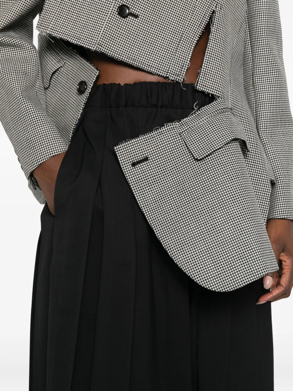 Junya Watanabe Pleated Wide-leg Trousers In Black