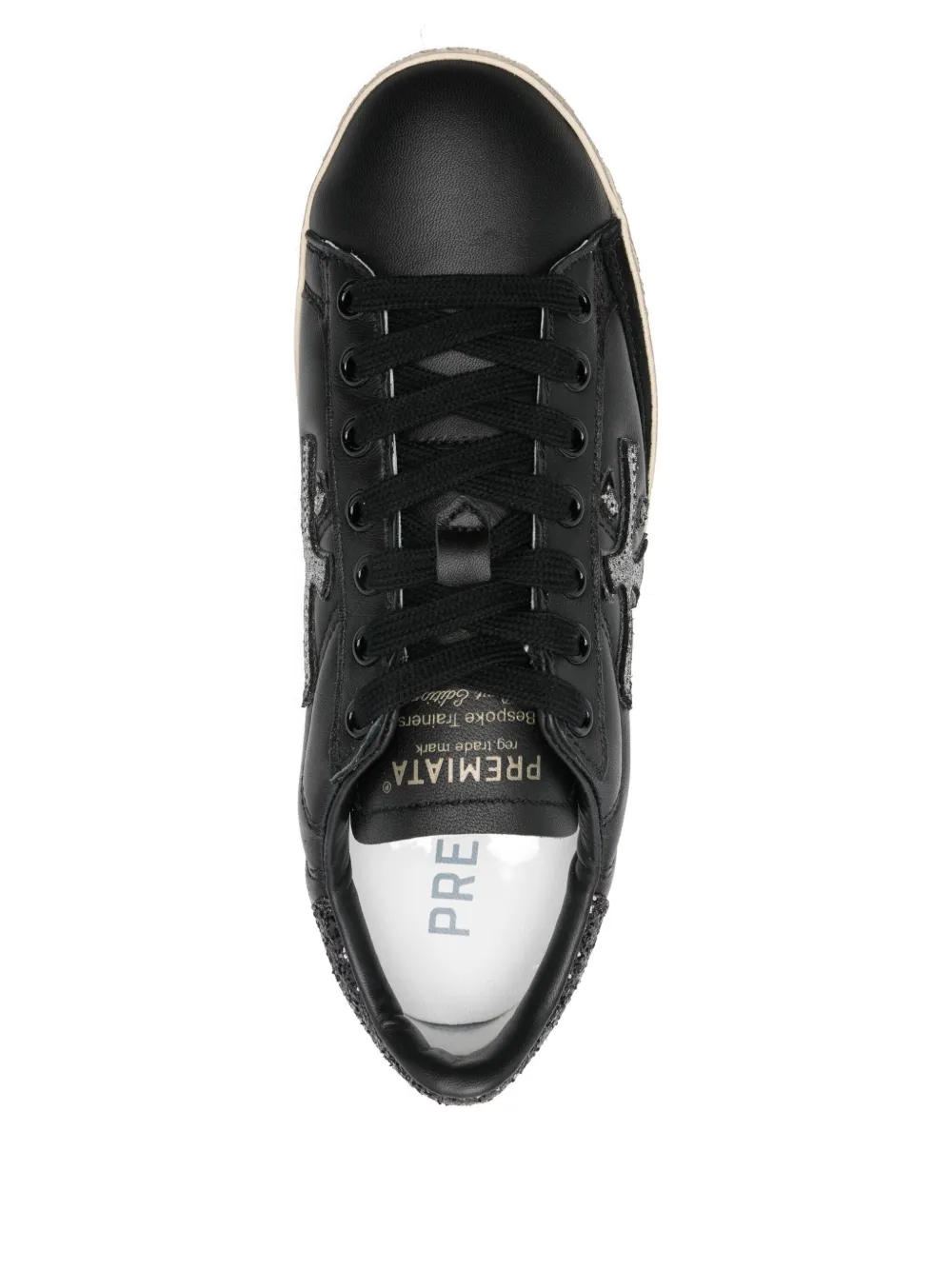 Premiata Steven sneakers met vlakken met glitters Zwart