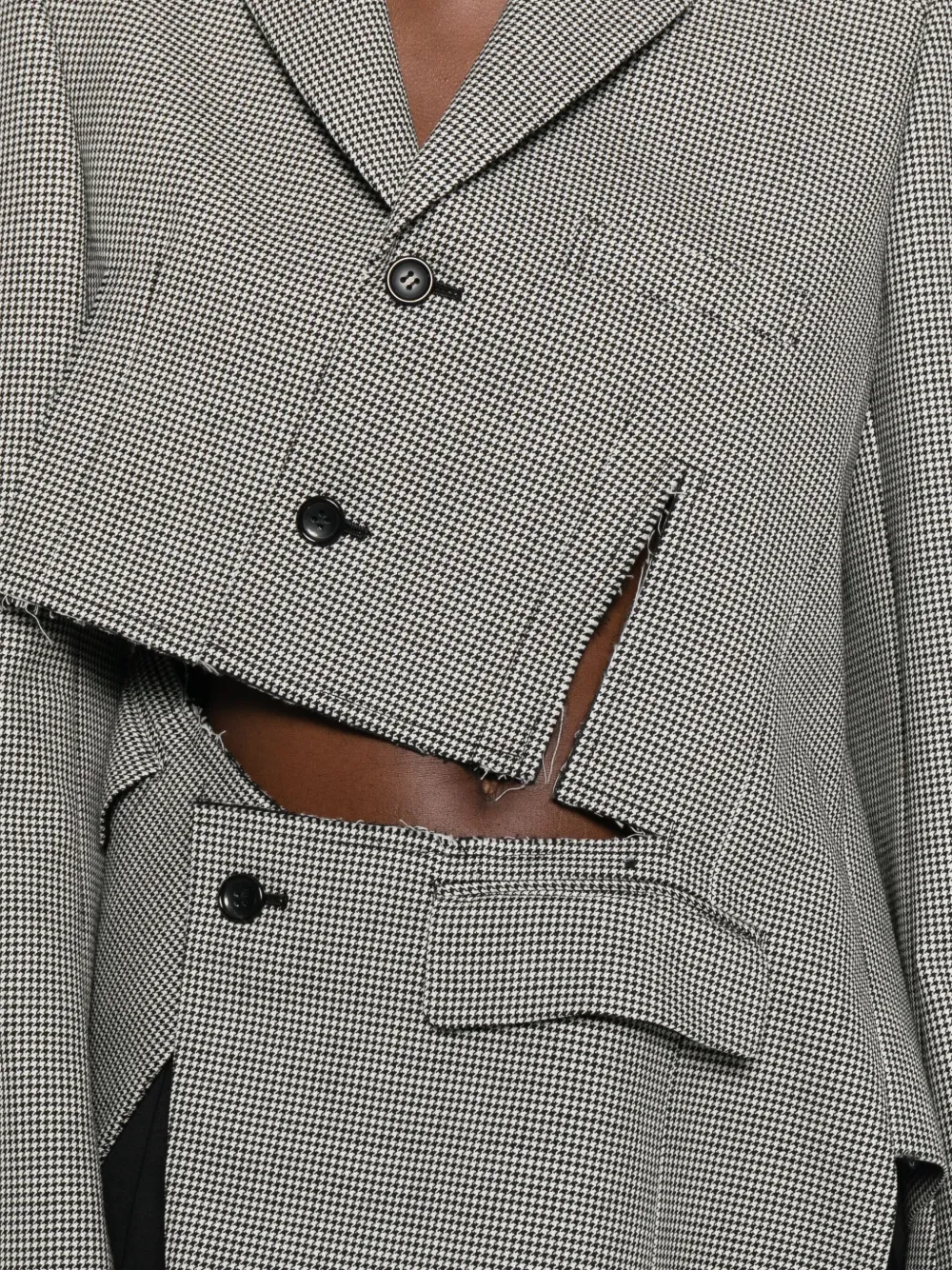 Comme Des Garçons Jack met pied-de-poule vlakken Zwart