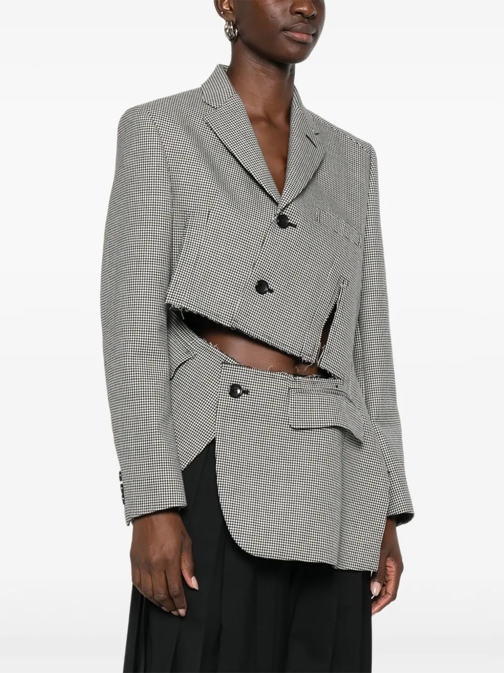 Comme Des Garçons Jack met pied-de-poule vlakken Zwart