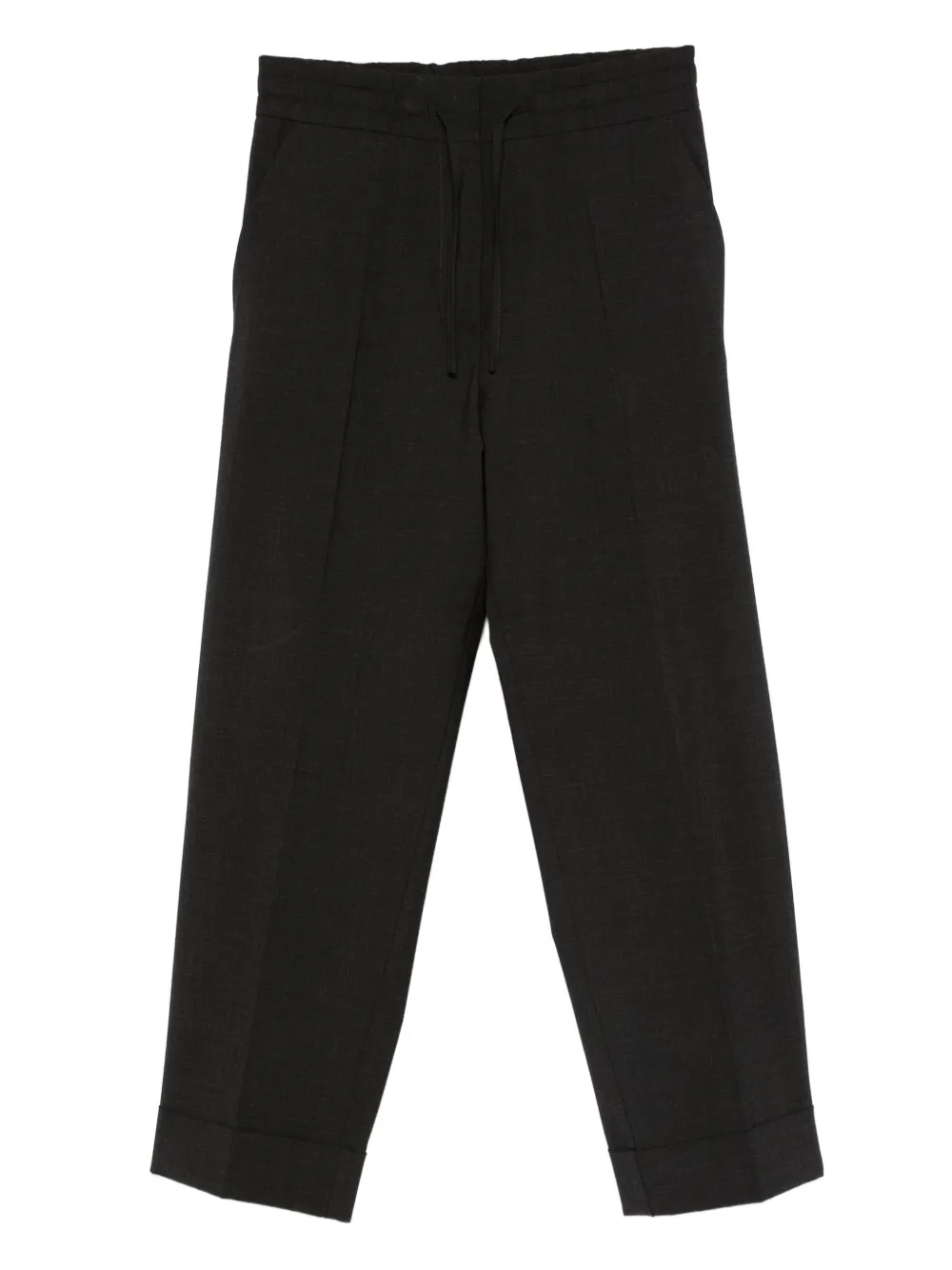 P.A.R.O.S.H. drawstring-waist turn-up trousers | Black | Image 1