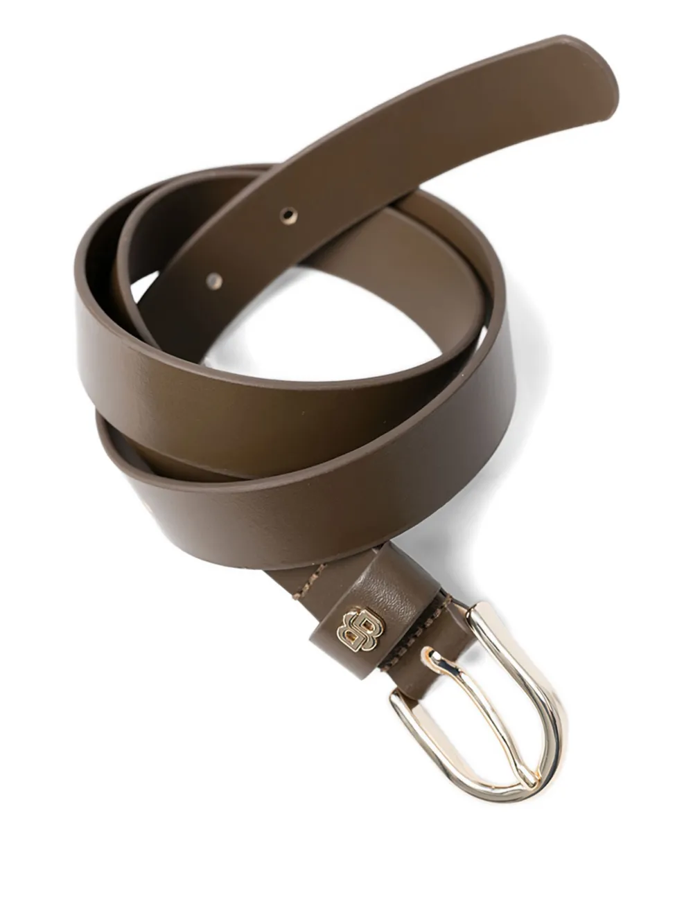 BOSS logo-plaque buckle belt - Bruin