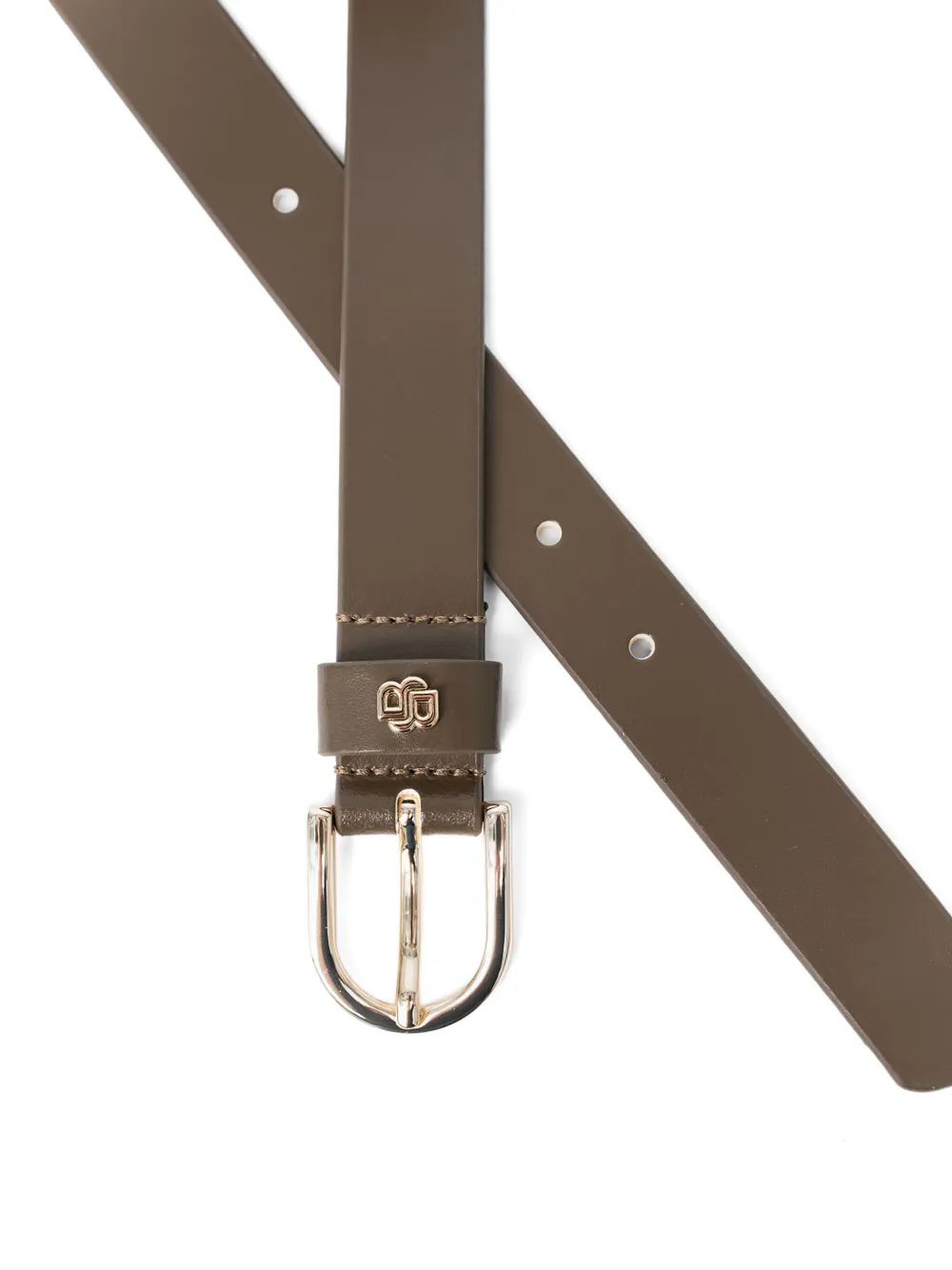 BOSS Gespriem met logoplakkaat Bruin