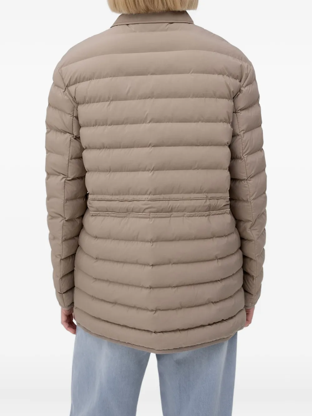 Hugo Boss Quilted Drawstring Jacket In Neutral