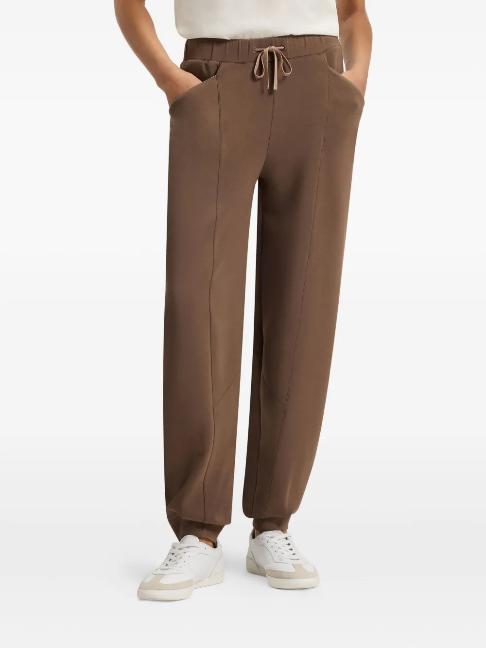 BOSS Broek met trekkoord en vlakken - Bruin