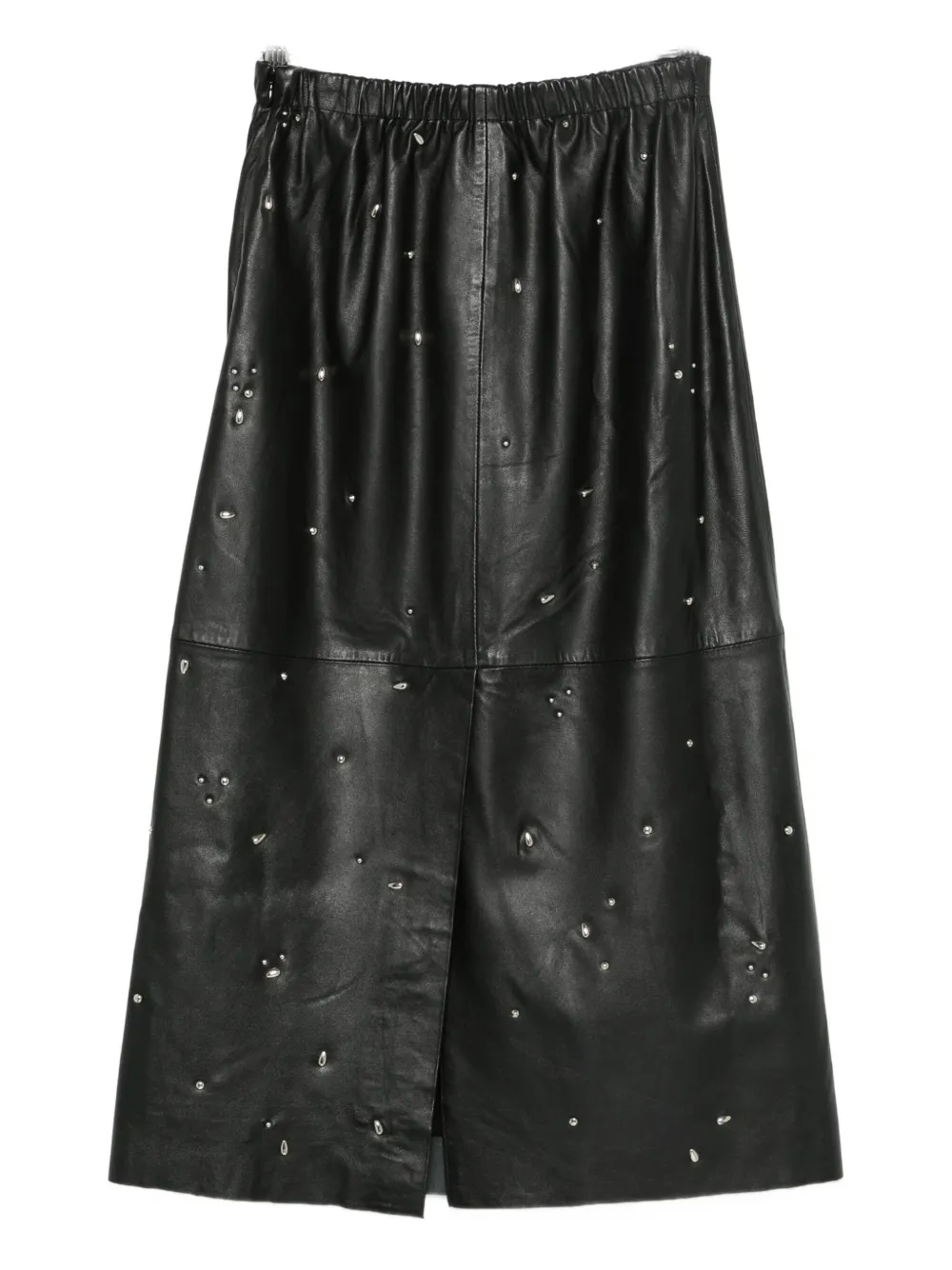 Alysi embellished leather skirt - Zwart