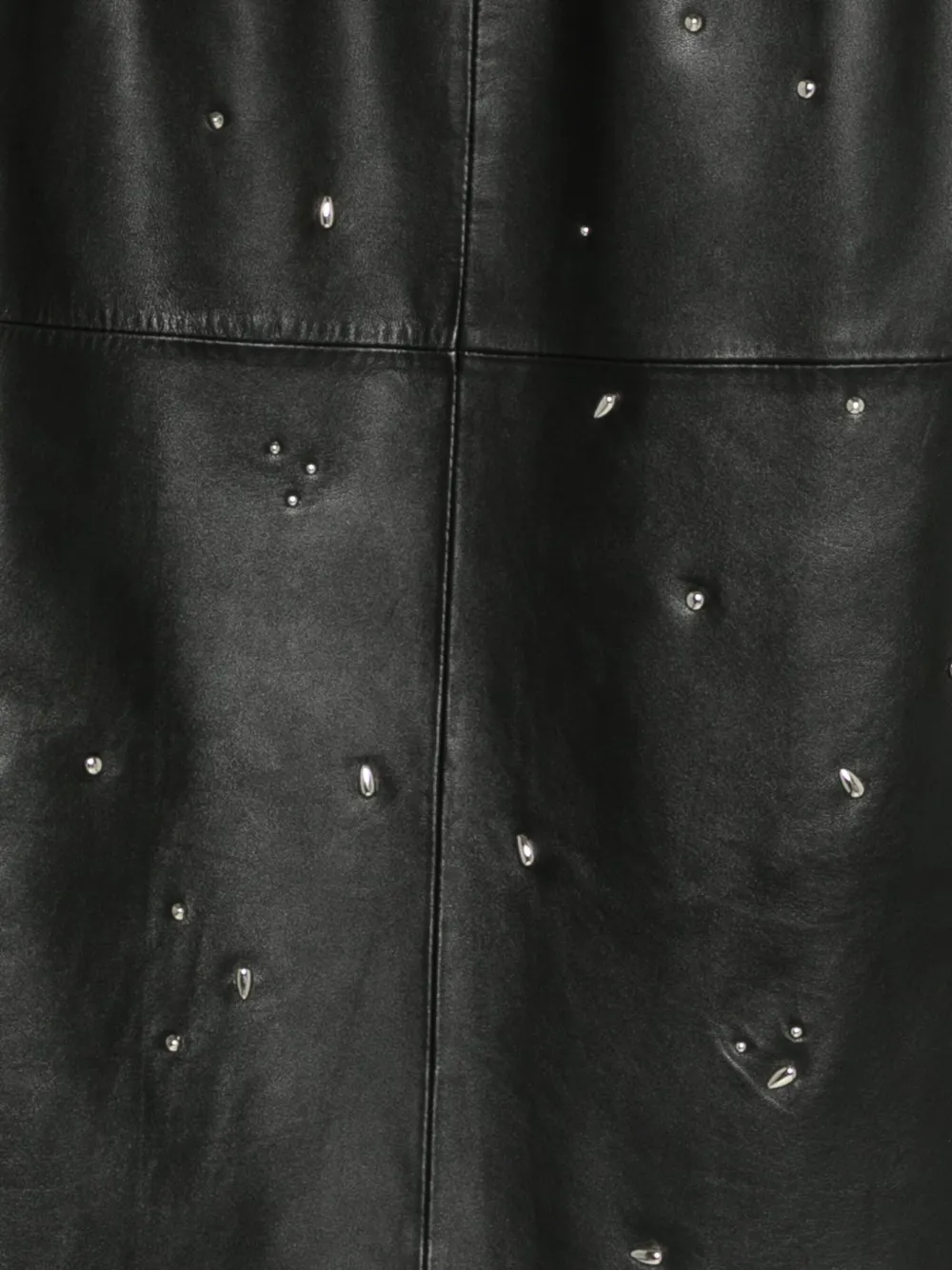 Alysi Verfraaide leren rok Zwart