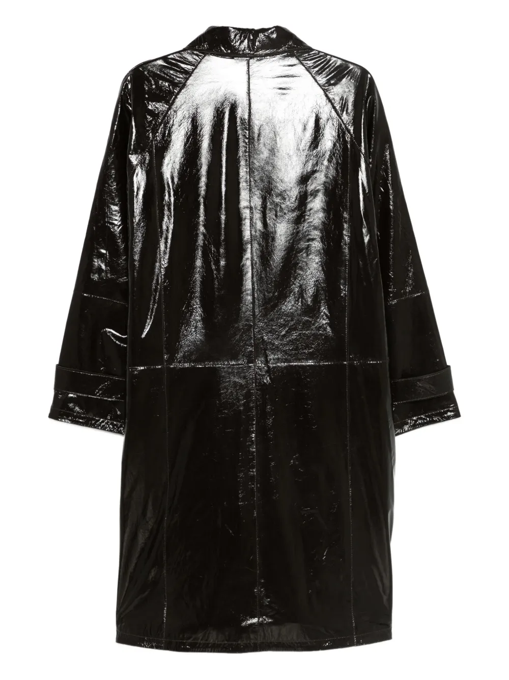 Alysi buttoned leather coat - Bruin