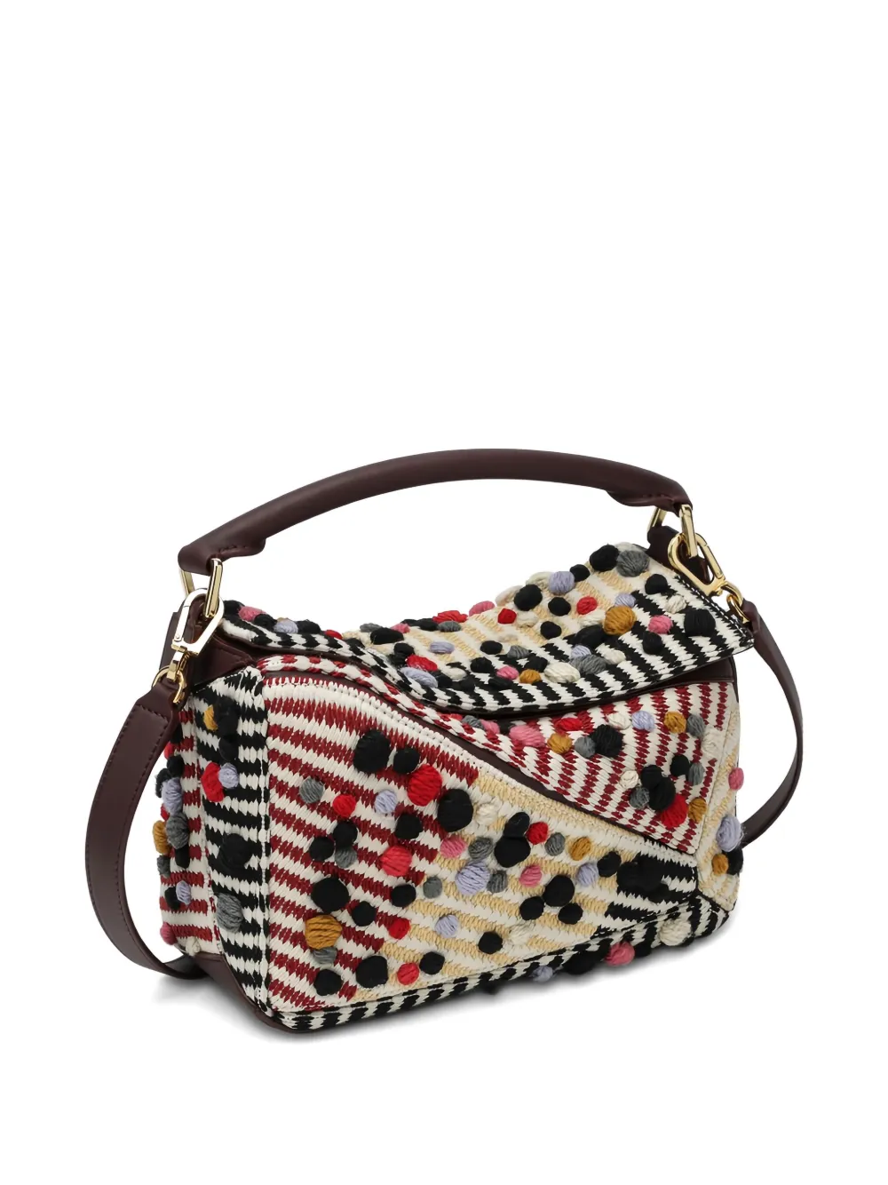  Loewe Small Puzzle Striped Tote Bag - Neutrals 
