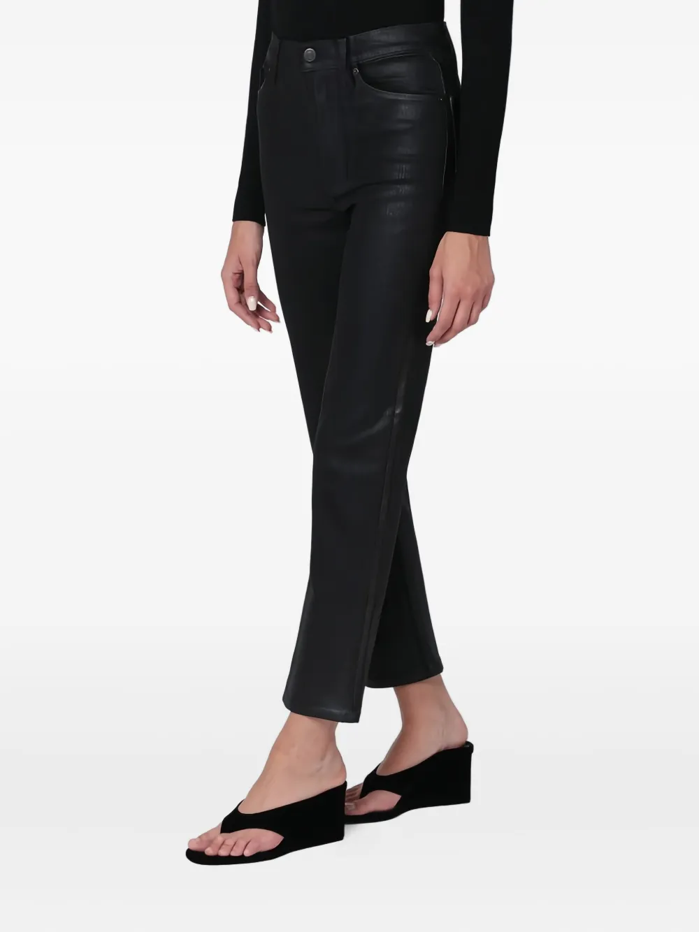 Frame Black Le Sleek Straight Trousers In Black