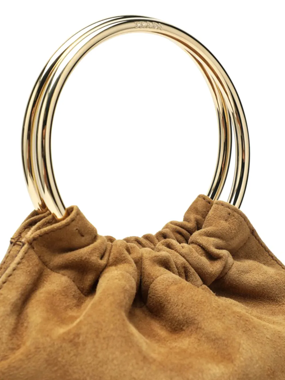 Prada Bucket-tas met handvat met ring Bruin