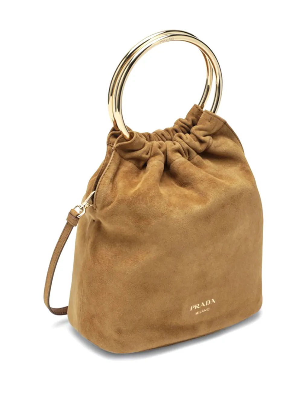 Prada Bucket-tas met handvat met ring Bruin