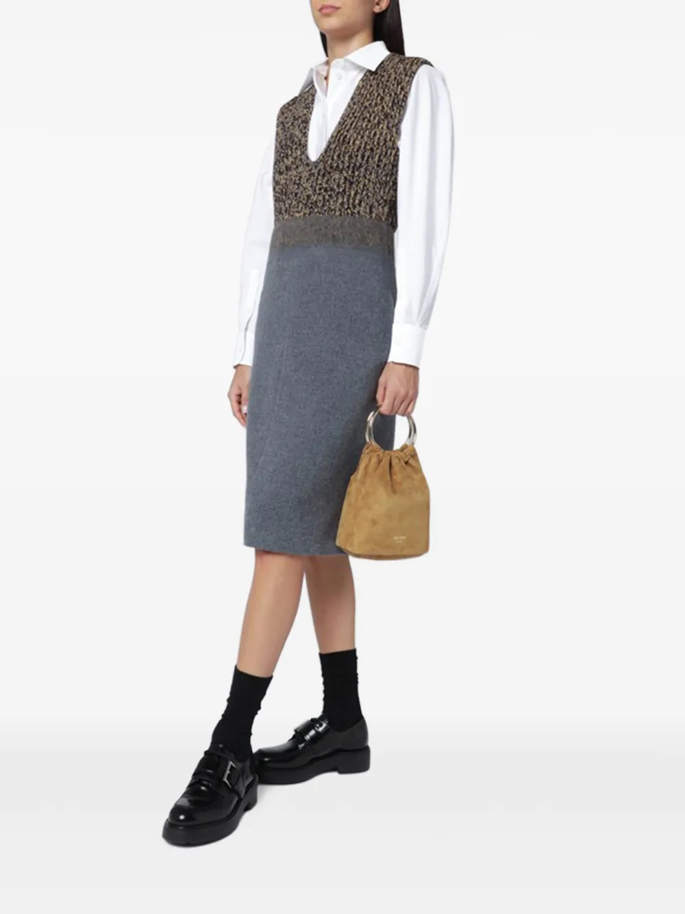 Prada Bucket-tas met handvat met ring Bruin