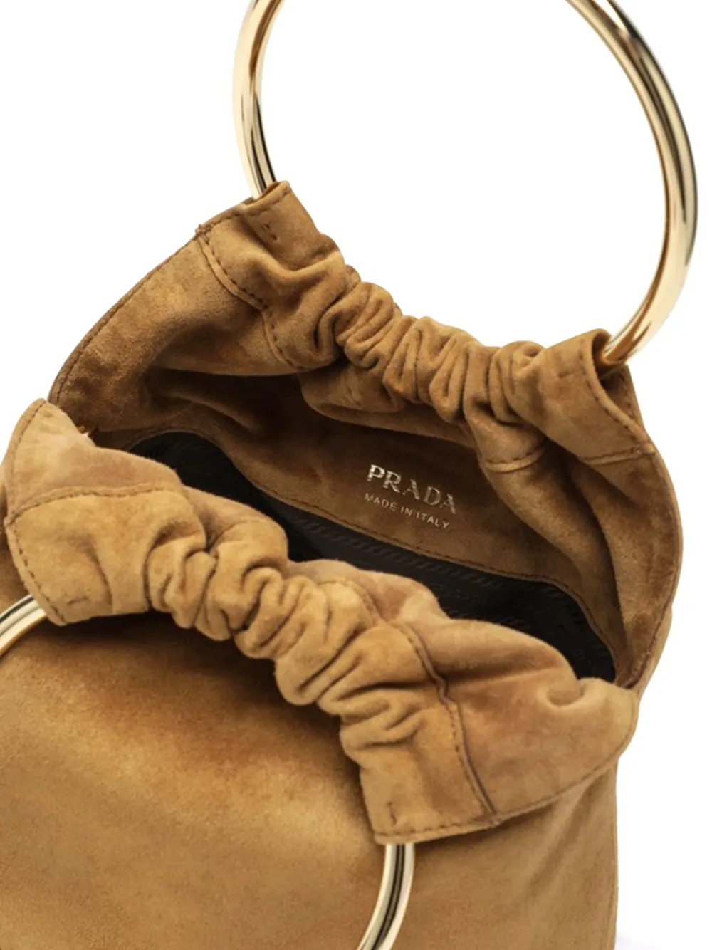 Prada Bucket-tas met handvat met ring Bruin