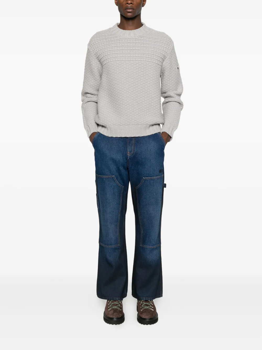 Off-White panelled cotton jeans - Blauw
