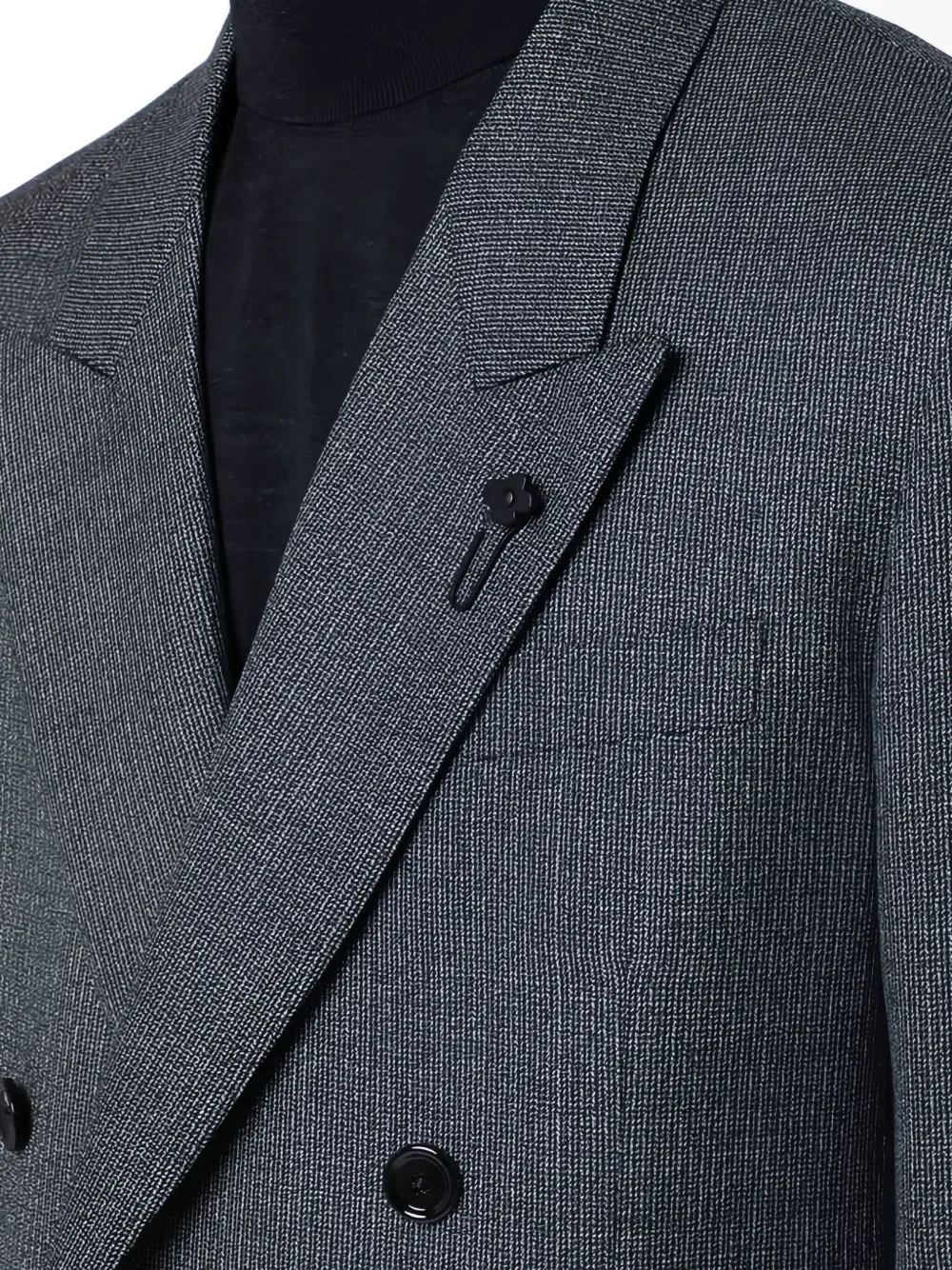 Lardini Double Breasted Wool Jacket Pockets In Gray