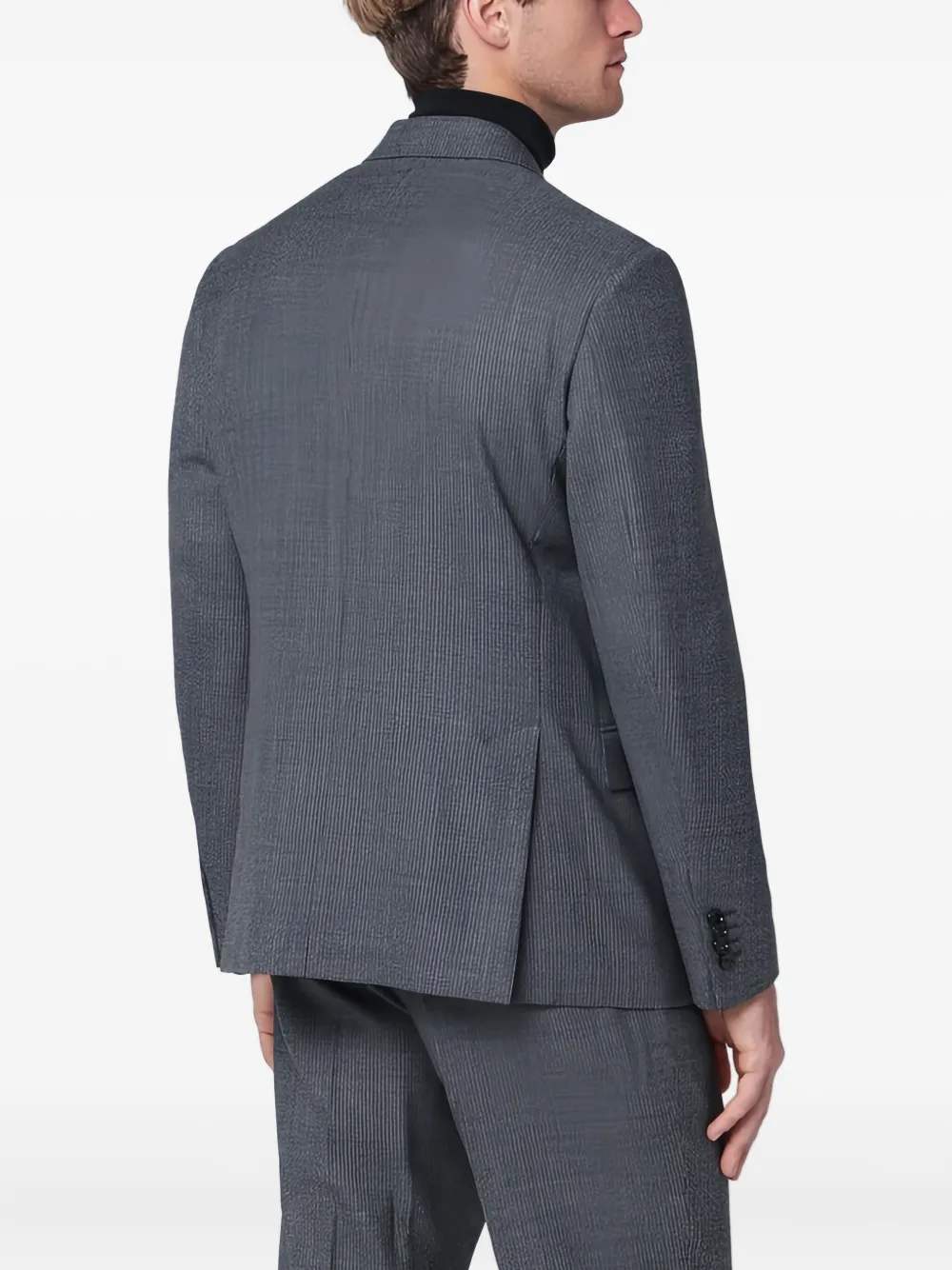 Lardini Double Breasted Wool Jacket Pockets In Gray