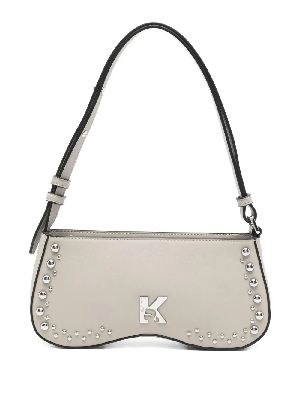Karl Lagerfeld Jeans Studded Shoulder Bag In Neutral