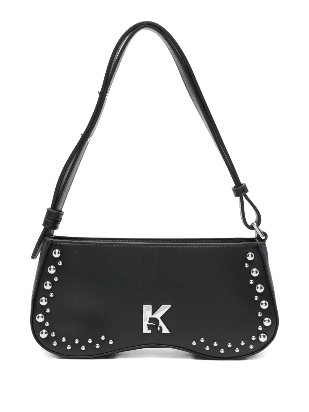 Karl Lagerfeld Jeans studded logo shoulder bag - Nero