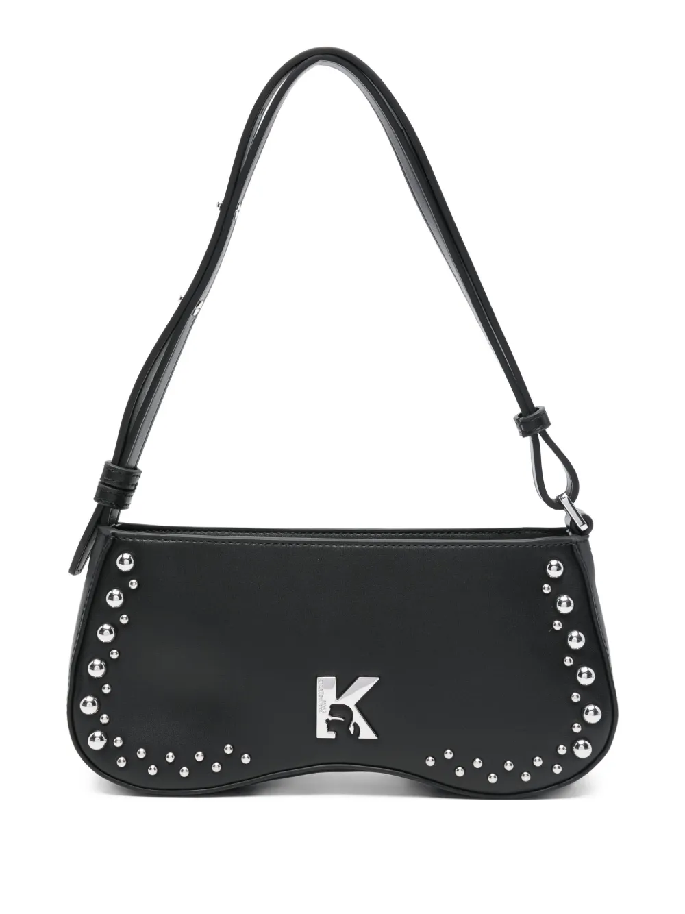 Karl Lagerfeld Jeans studded logo shoulder bag - Nero