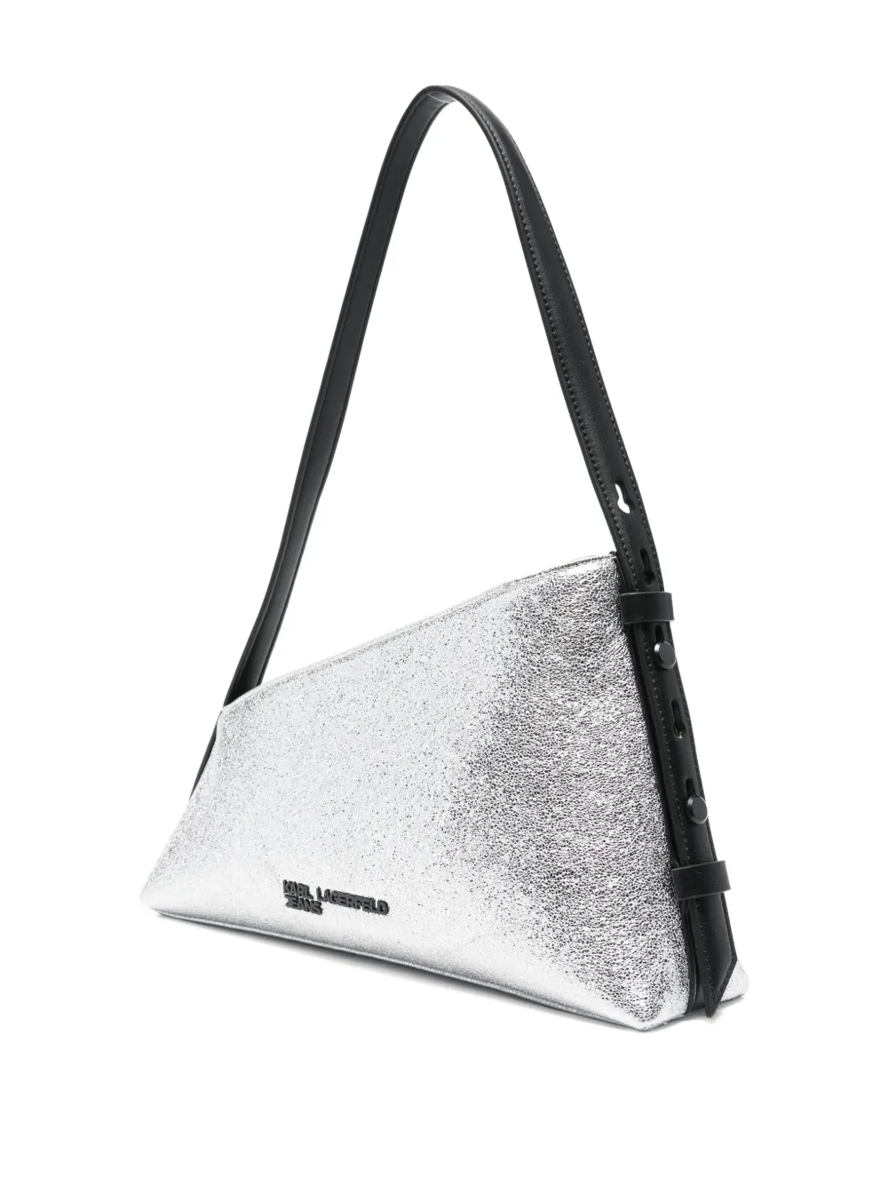Karl Lagerfeld Jeans Asymmetric Shoulder Bag In Silver