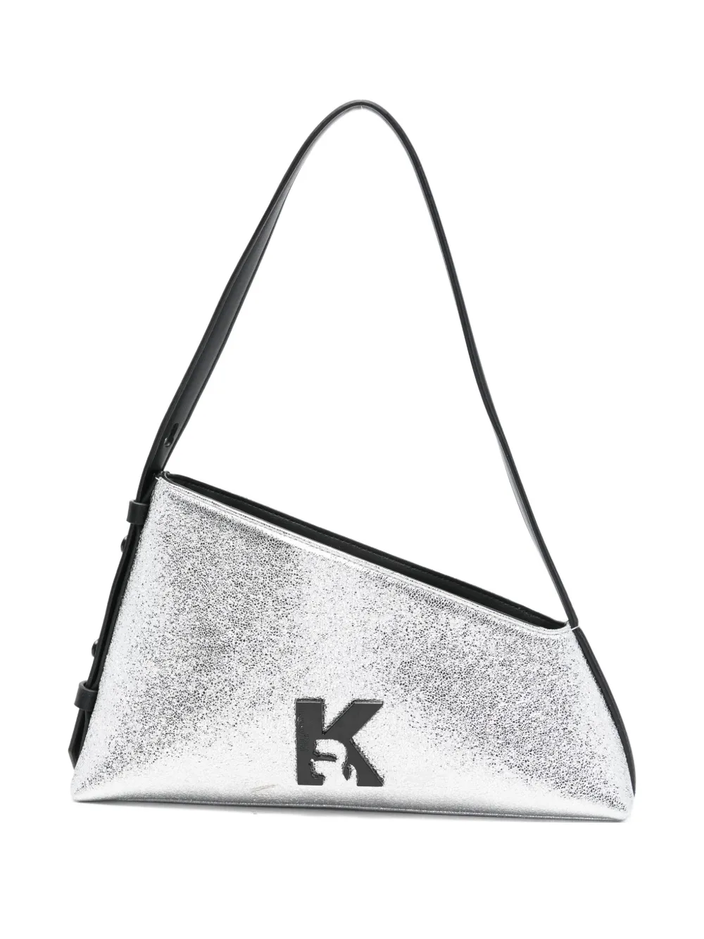 Karl Lagerfeld Jeans Asymmetric Shoulder Bag In Silver