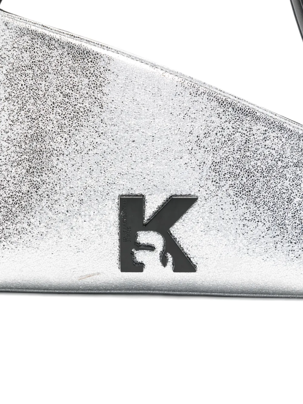 Karl Lagerfeld Jeans Asymmetric Shoulder Bag In Silver