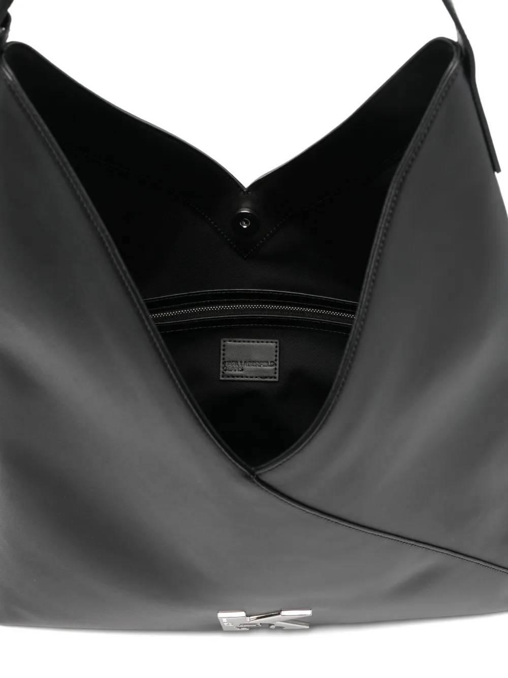 Karl Lagerfeld Jeans Logo-appliqué Shoulder Bag In Black
