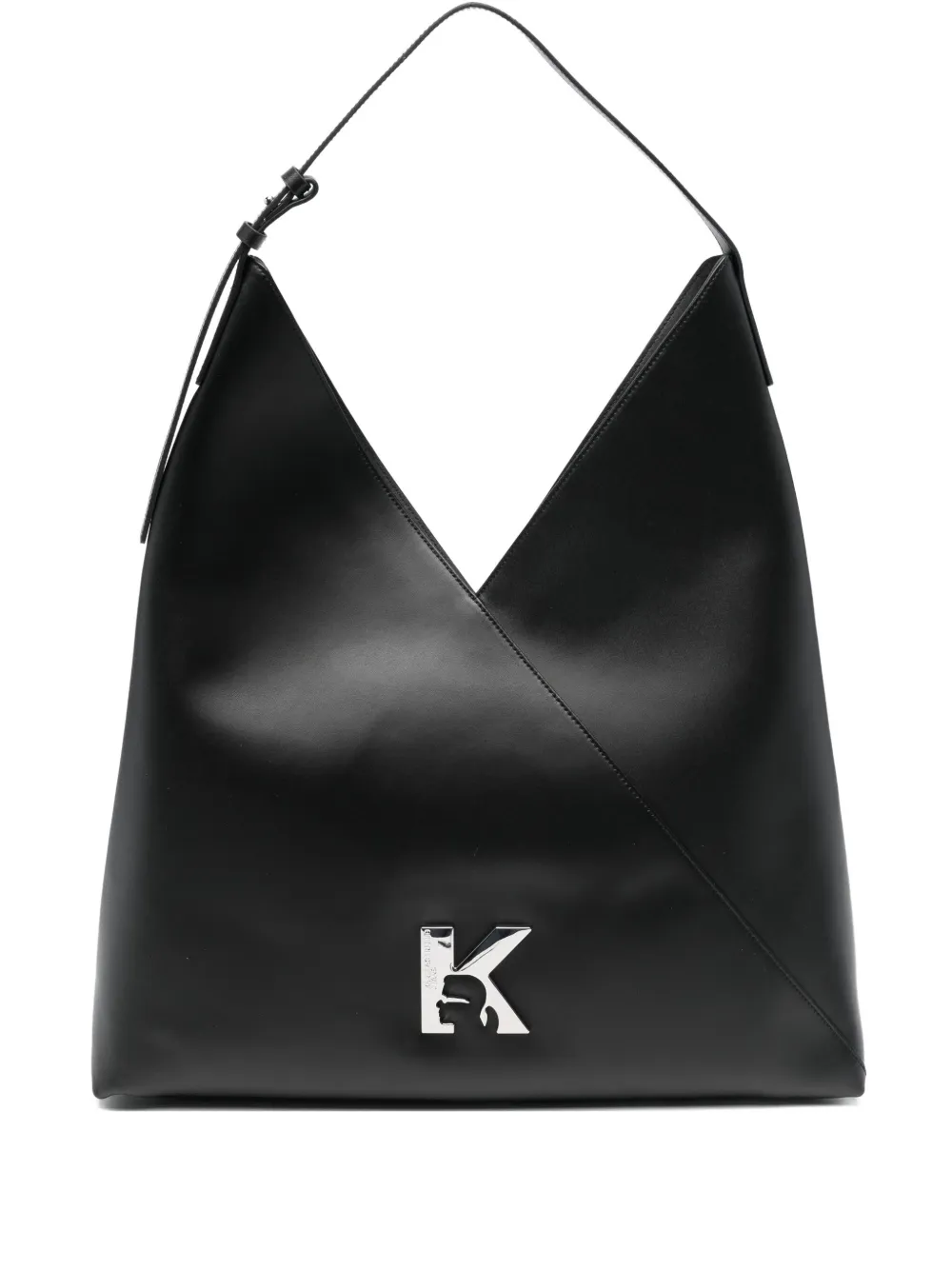Karl Lagerfeld Jeans Logo-appliqué Shoulder Bag In Black