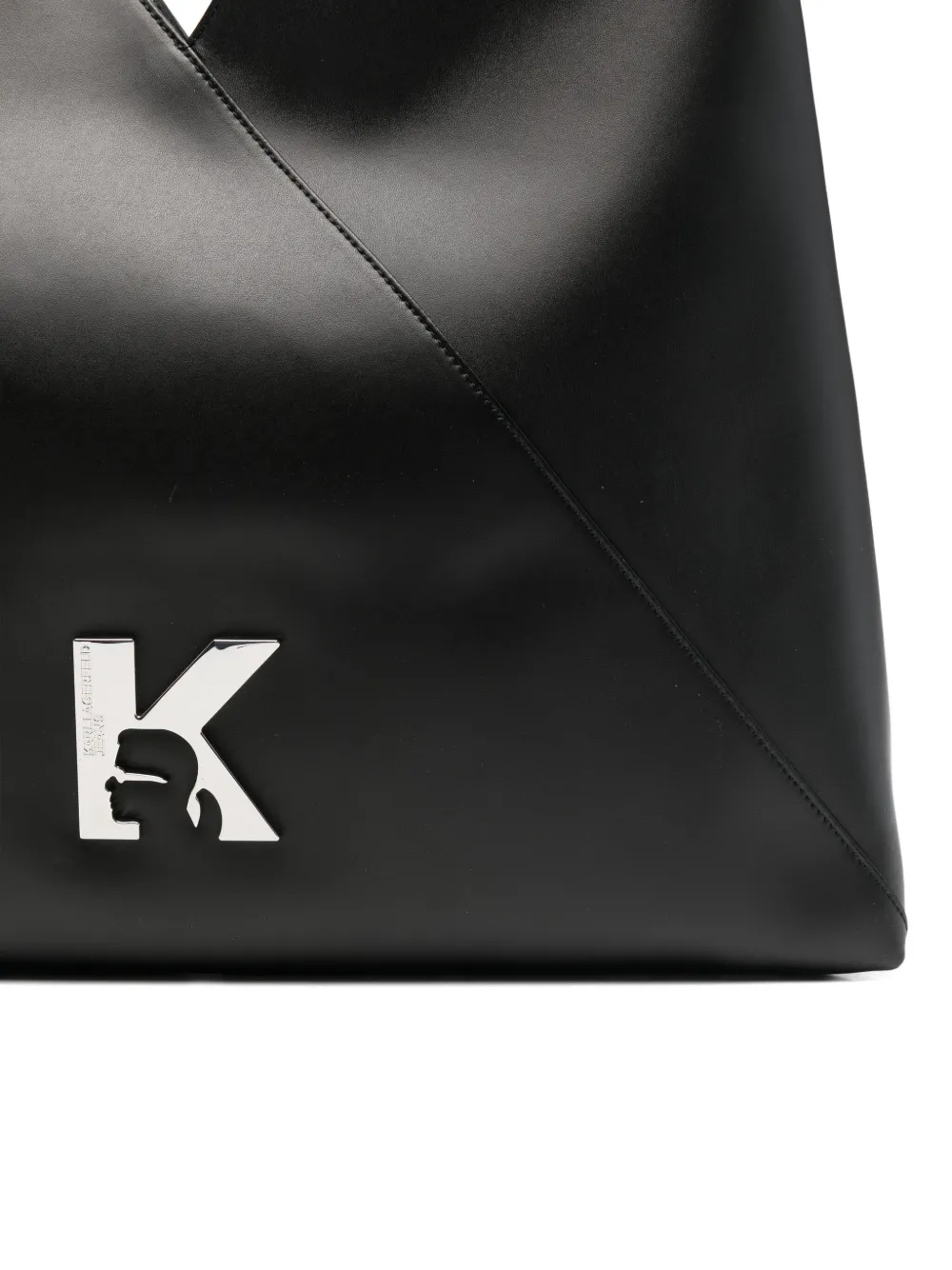 Karl Lagerfeld Jeans Logo-appliqué Shoulder Bag In Black