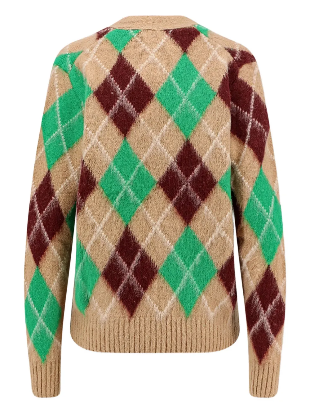 Aspesi Argyle-pattern Wool Cardigan In Multi