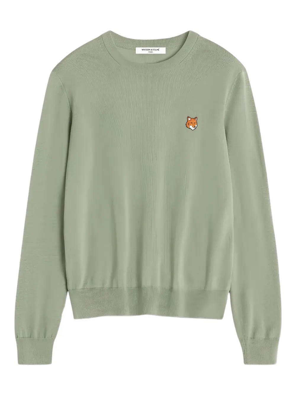 Maison Kitsuné fox head crew neck sweater - Verde