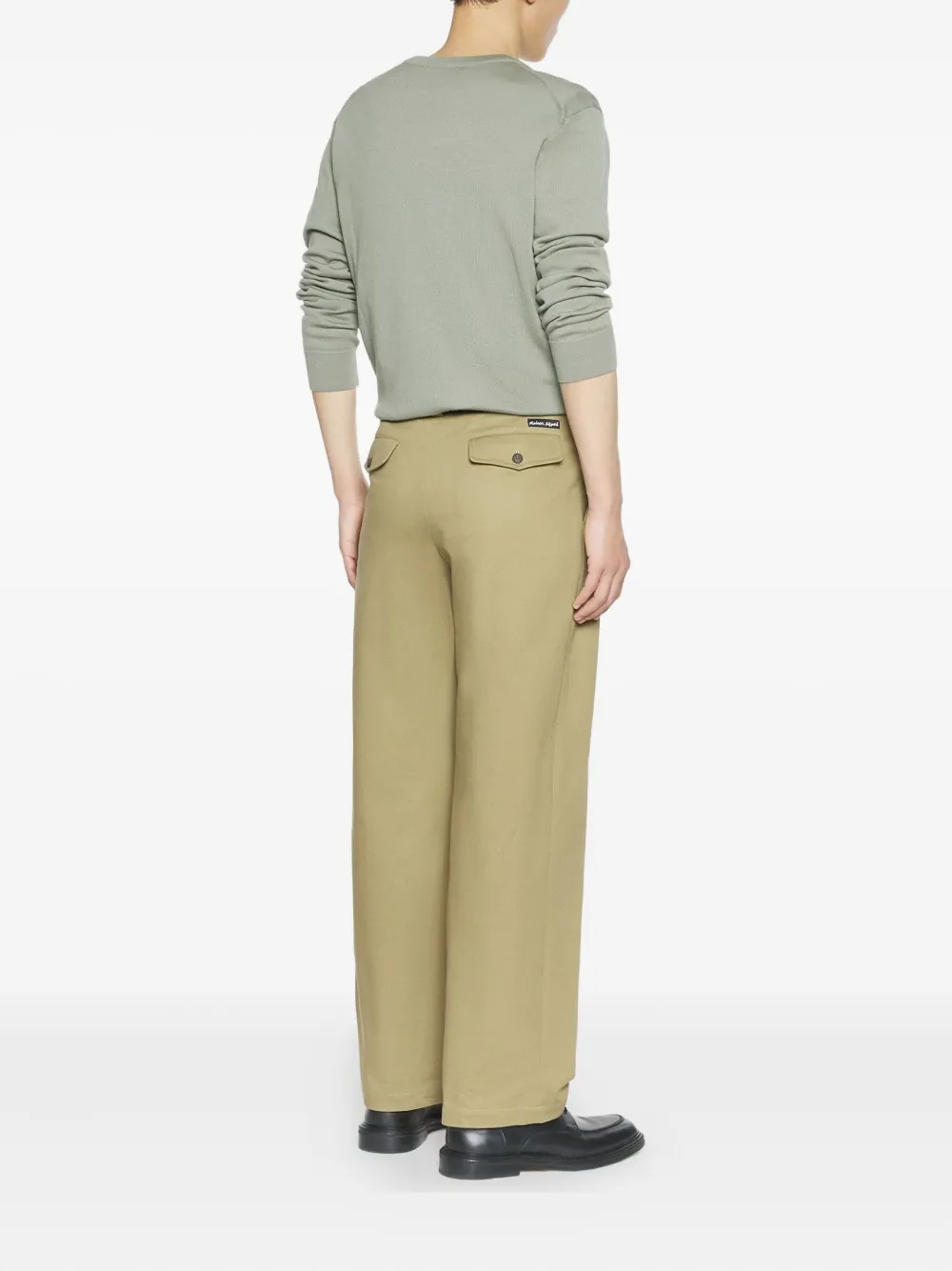 Maison Kitsuné Trui met ronde hals en vosprint Groen