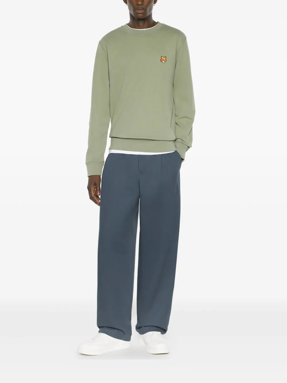 Maison Kitsuné fox-motif sweatshirt - Groen