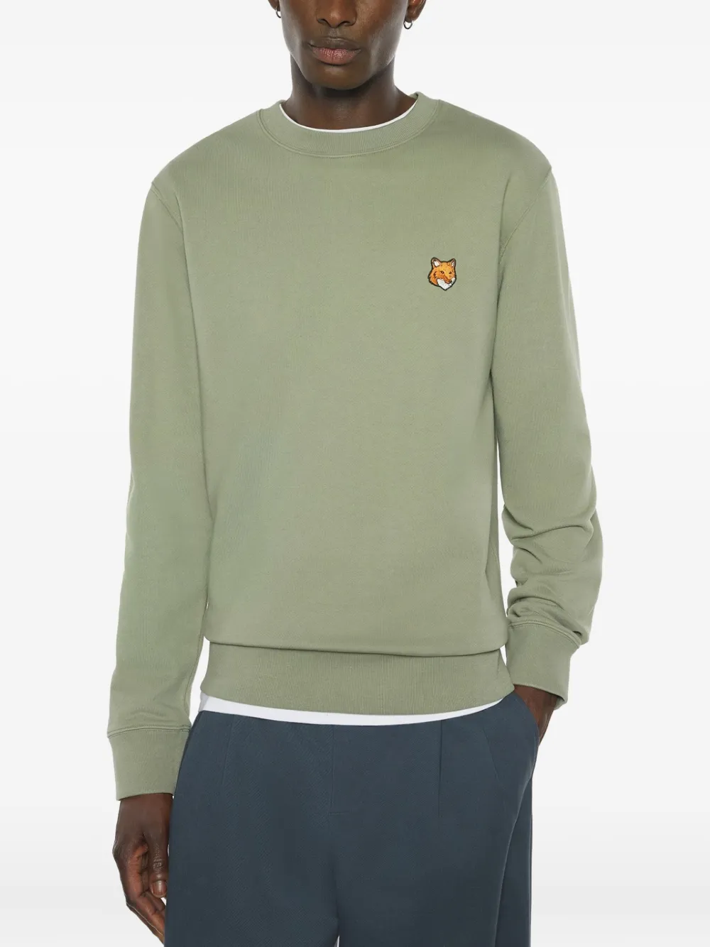Maison Kitsuné Sweater met vossenmotief Groen