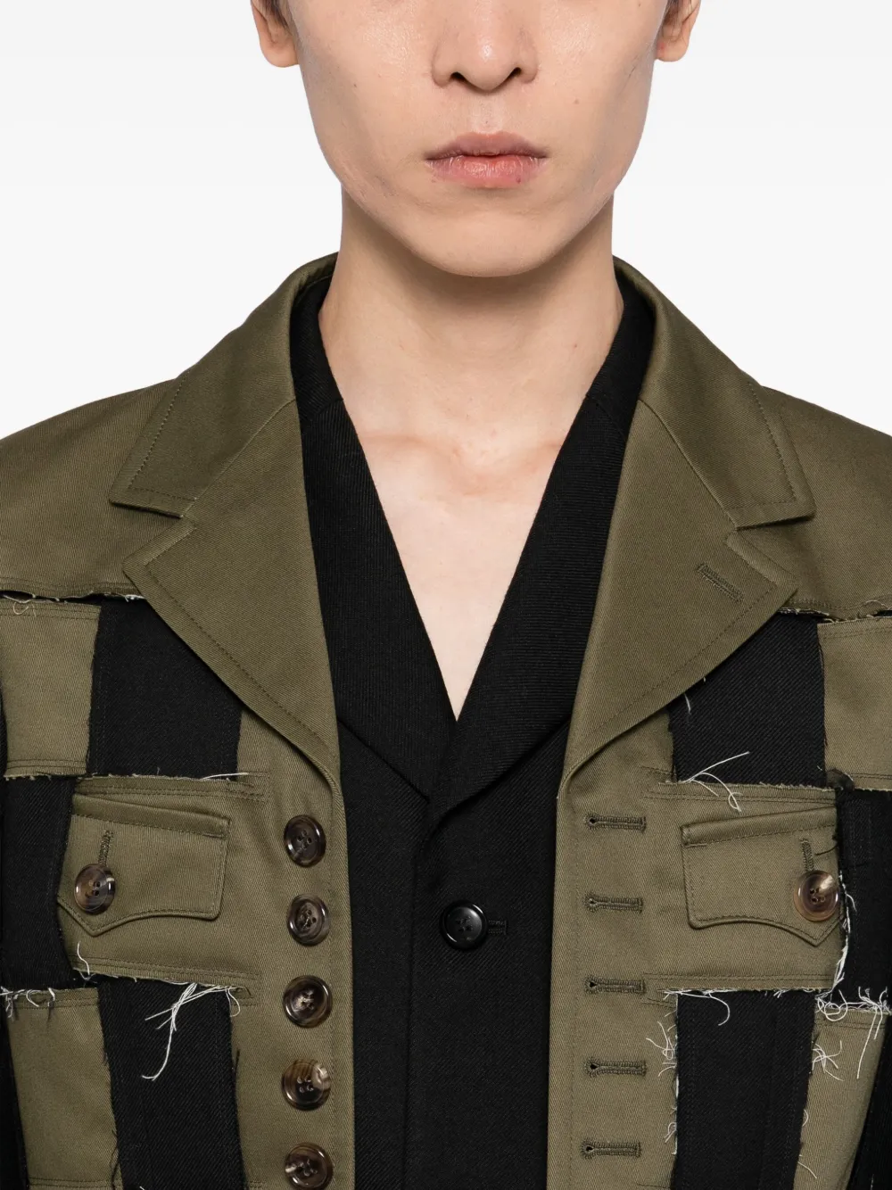 Comme des Garçons Homme Plus Blazer met patchwork Zwart