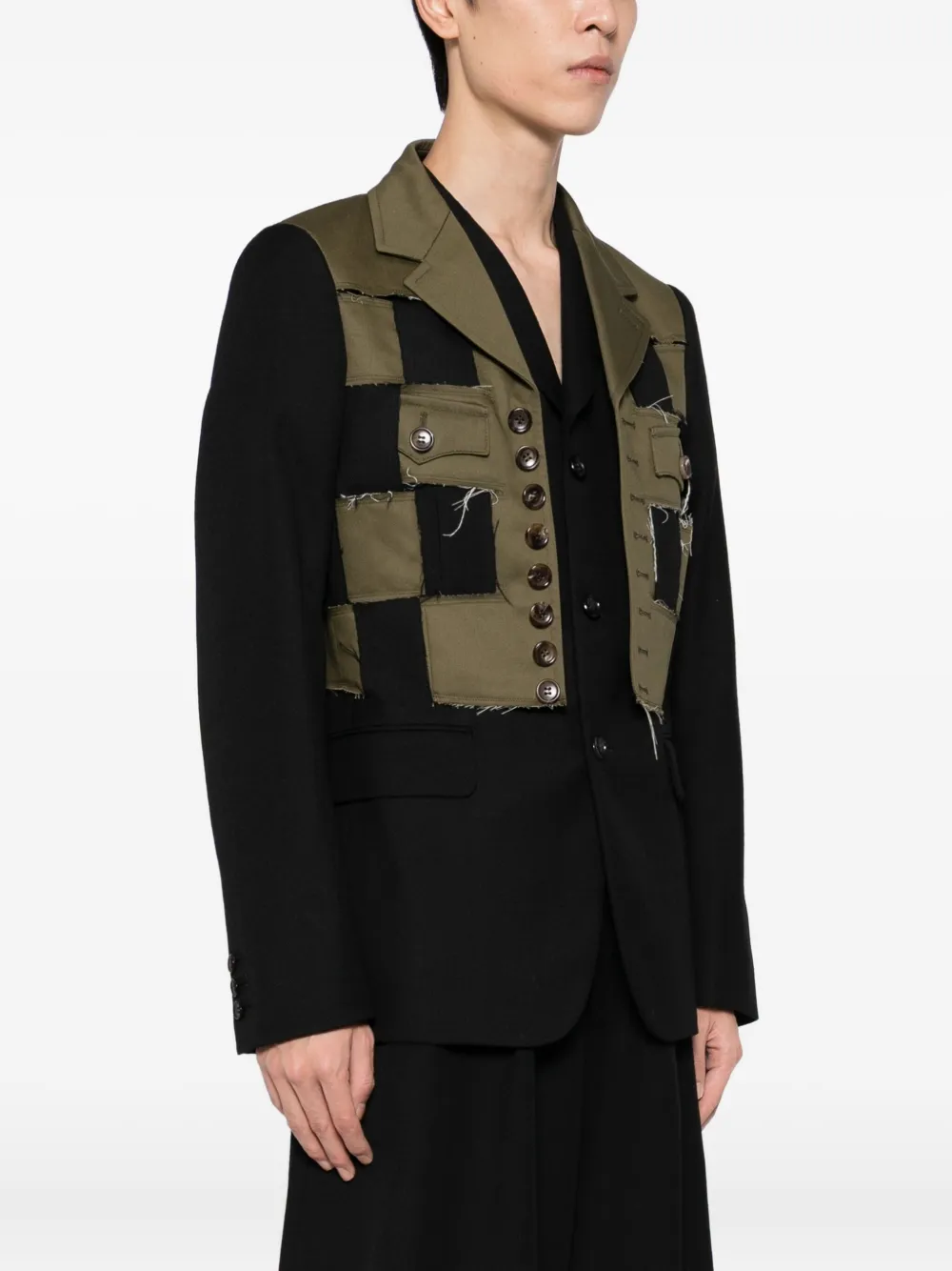 Comme des Garçons Homme Plus Blazer met patchwork Zwart