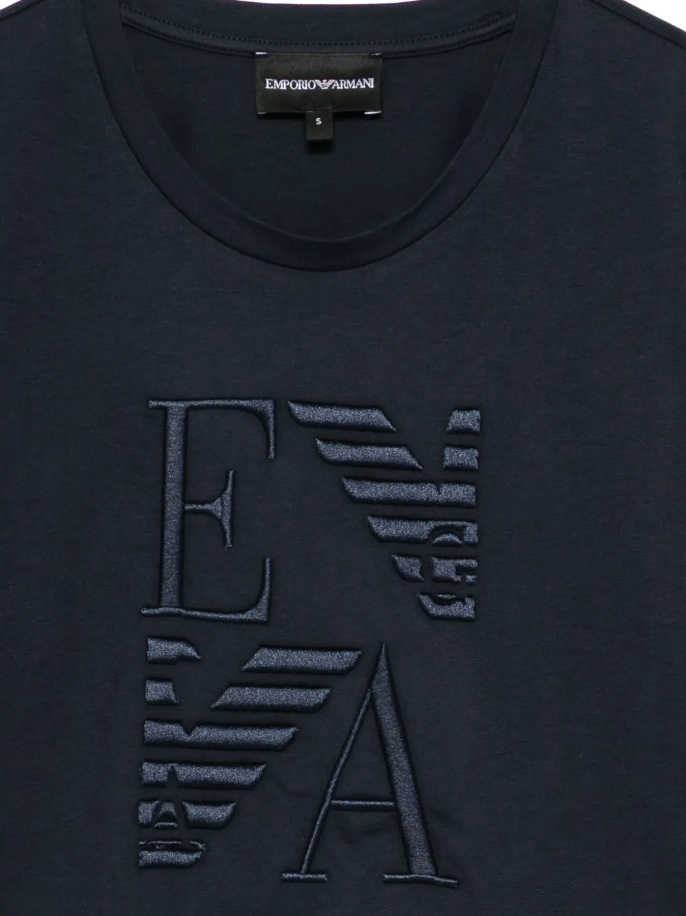 Emporio Armani T-shirt met geborduurd logo Blauw