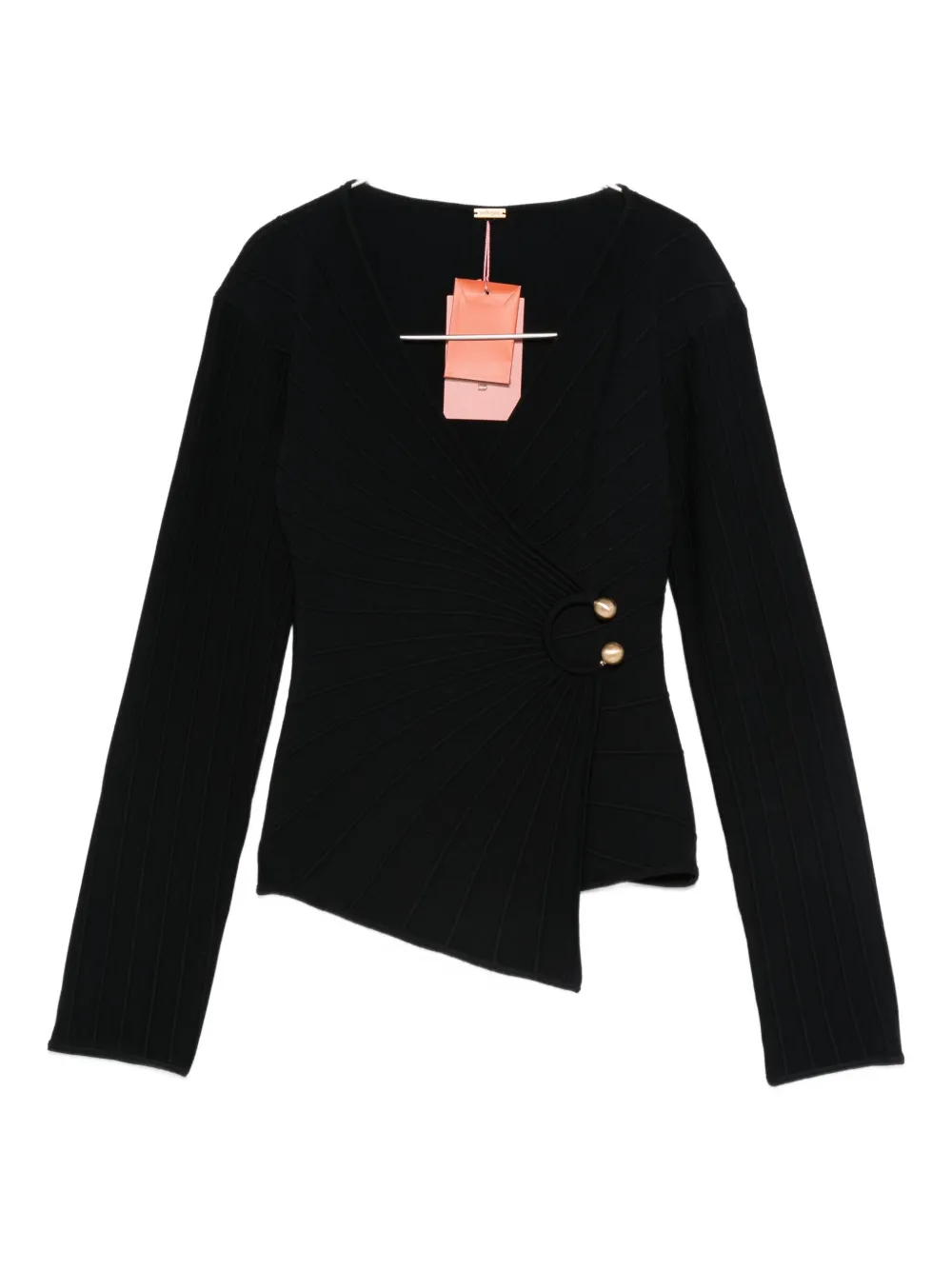 Cult Gaia Buttoned Asymmetric Top In Black