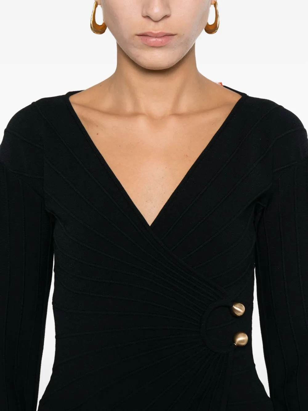 Cult Gaia Buttoned Asymmetric Top In Black