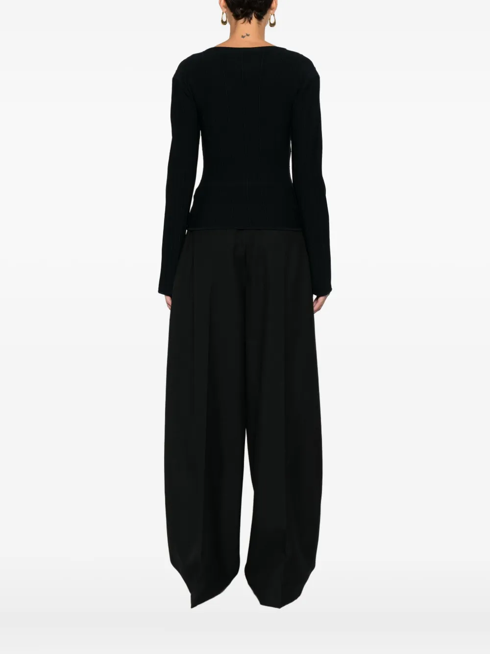Cult Gaia Buttoned Asymmetric Top In Black